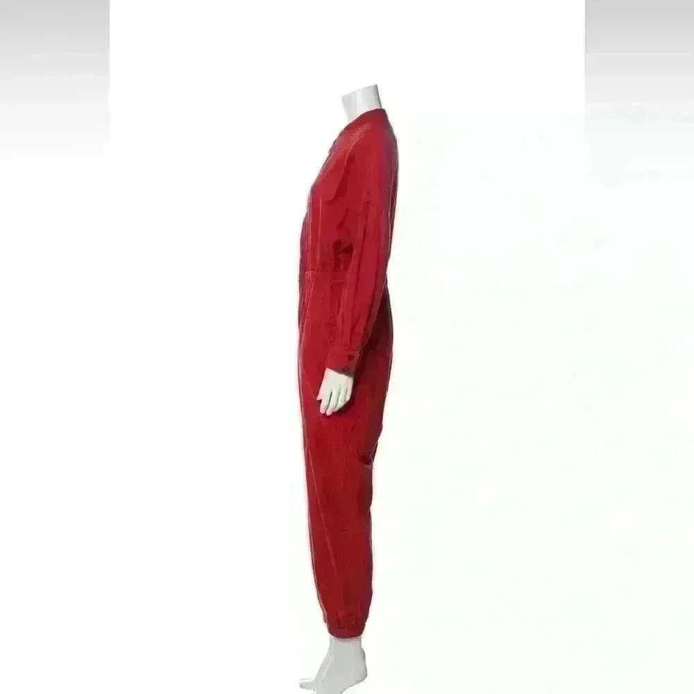 Heidi Merrill red jumpsuit- XL Red long sleeve crew neck concealed zipper front - Picture 4 of 9